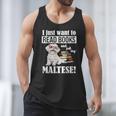 Cute Glasses Read Books & Pet My Maltese Lover Men Tank Top