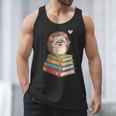 Cute Hedgehog Reading Books Animal Lover Reader Bookworm Men Tank Top