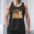 Cute Kawaii Cat Books Flowers Men Tank Top Cute Kawaii Cat Books Flowers Men Tank Top