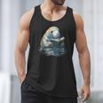 Cute Manatee Reading Book Bookworm Readers Manatee Lover Men Tank Top