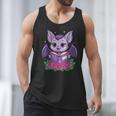 Cute Pastel Goth Bat Reading Book Men Tank Top