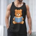 Cute Teddy Bear Reading Book Adorable For Readers Men Tank Top