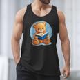 Cute Teddy Bear Reading Book Fun Men Tank Top