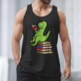 Dino Reading Read Reading Librarian Book Men Boys Kids Men Tank Top