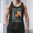 Drink Coffee Read Books Dismantle Systems Of Oppression Cat Men Tank Top