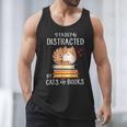 Easily Distracted By Cats And Books Reading Lover Bookish Men Tank Top