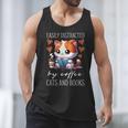 Easily Distracted By Coffee Cats And Books Men Tank Top Easily Distracted By Coffee Cats And Books Men Tank Top