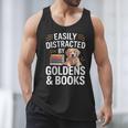 Easily Distracted By Goldens & Books Golden Retriever Dog Men Tank Top Easily Distracted By Goldens & Books Golden Retriever Dog Men Tank Top