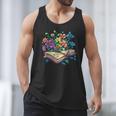 Enchanted Open Book With Blooming Flowers Men Tank Top