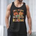 Fall In Love With Reading Autumn Pumpkin Teacher Book Lover Men Tank Top Fall In Love With Reading Autumn Pumpkin Teacher Book Lover Men Tank Top