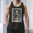 Floral The Reader Tarot Card Skeleton Reading Book Men Tank Top