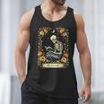 Floral Tarot Card The Reader Skeleton Reading Book Men Tank Top