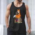 Fox Books Read Reading Librarian America Men Women Kids Men Tank Top