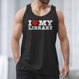 Fun I Love My Library Book Reader Bookworm Librarian Costume Men Tank Top