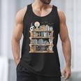 Ghost Book Reading Books Lover Teacher Happy Halloween Men Tank Top