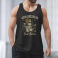 Good Girls Read Bad Books Vintage Skeleton Reader Men Tank Top