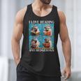 Hedgehog Love Reading And Hedgehogs Child Book Lover Men Tank Top