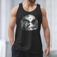 Hedgehog Reading Book Full Moon Lake Scenery Men Tank Top