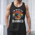 I'm With The Banned Stack Of Books Vintage Sunset Retro Men Tank Top