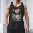 Just A Girl Who Loves Books Messy Bun Book Skeleton Bookworm Men Tank Top