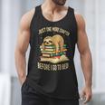 Just One More Chapter Sloth Sleeping On Books Reading Men Tank Top