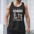 I Just Want To Read Books And Pet My Husky Dog Men Tank Top