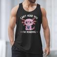 Kawaii Axolotl Can't Hear You I'm Reading Book Lover Men Tank Top