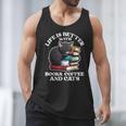 Life Is Better With Books Cats & Coffee Librarian Book Lover Men Tank Top