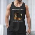 Life Is Better With Cats And Books Cute Cat Lover For Men Women Kids Men Tank Top