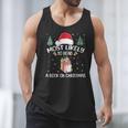 Most Likely To Read A Book On Christmas Love Reading Books Men Tank Top