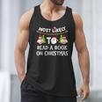 Most Likely To Read A Book On Christmas Snowman Family Men Tank Top Most Likely To Read A Book On Christmas Snowman Family Men Tank Top