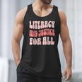Literacy And Justice For All Book Lover Men Tank Top
