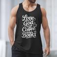 Love God Drink Coffee Read Books Christian Books Lovers Men Tank Top