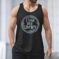 I Love My Library Medallion For Book Lover Reader Librarian Men Tank Top