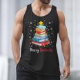 Merry Bookmas Book Christmas Tree Lights Xmas Men Women Kids Men Tank Top