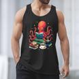Octopus Reading Books Tea Coffee Men Tank Top