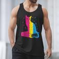 Pansexual Pride Celestial Cat Sitting Book LGBTQ Pan Colors Men Women Men Tank Top