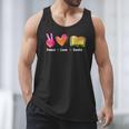 Peace Love Books Reader Librarian Library Book Men Tank Top