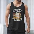 Quilting Sewing Machine Quilter Easily Distracted By Book Men Tank Top