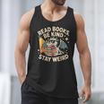 Read Books Be Kind Stay Weird Book Dragon Skeleton Reading Men Tank Top