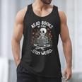 Read Books Be Kind Stay Weird Skeleton Reading Goth Flower Men Tank Top