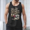 Read Between The Wines Vintage Book Lovers Wine Reading Men Tank Top