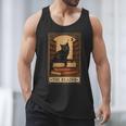 The Reader Cat Book Reading Halloween Tarot Card Men Tank Top