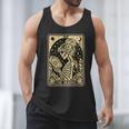 The Reader Tarot Card Book Lover Skeleton Reading Book Men Tank Top