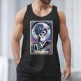 The Reader Tarot Card Reading Skeleton Skull Book Lover Men Tank Top