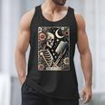 The Reader Tarot Card Skeleton Reading Book Bookworm Bookish Men Tank Top