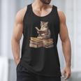 Reading Cat Book Lover Men Tank Top