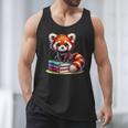 Red Panda Books Lover Reading Bookworm Men Tank Top