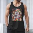 Retro Floral Red & Booked Library Reading 4th Of July Men Tank Top