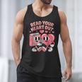 Retro Read Your Heart Out Valentine's Day Teacher Book Lover Men Tank Top